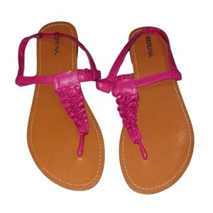 Merona Flat Magenta Sandals, Womens Size 8.5